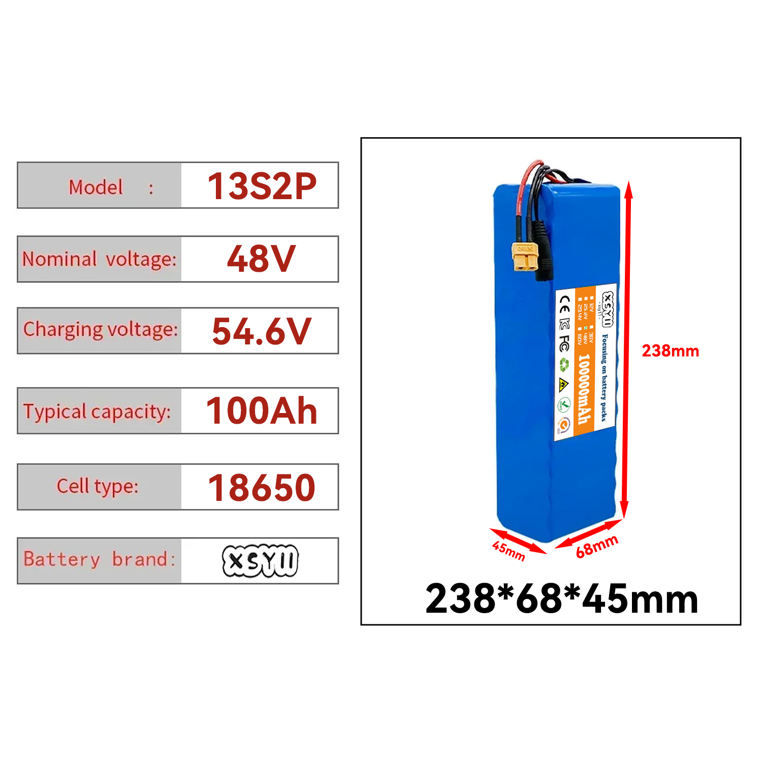 13S2P 48 В 100 Ач высокая мощн – обзор и цена 60V 30Ah Electric Scooter Battery